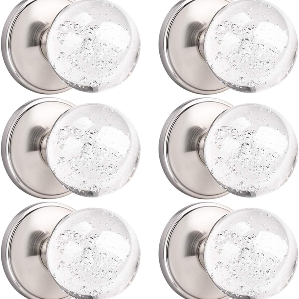 6 pack orger passage door knobs genuine crystal